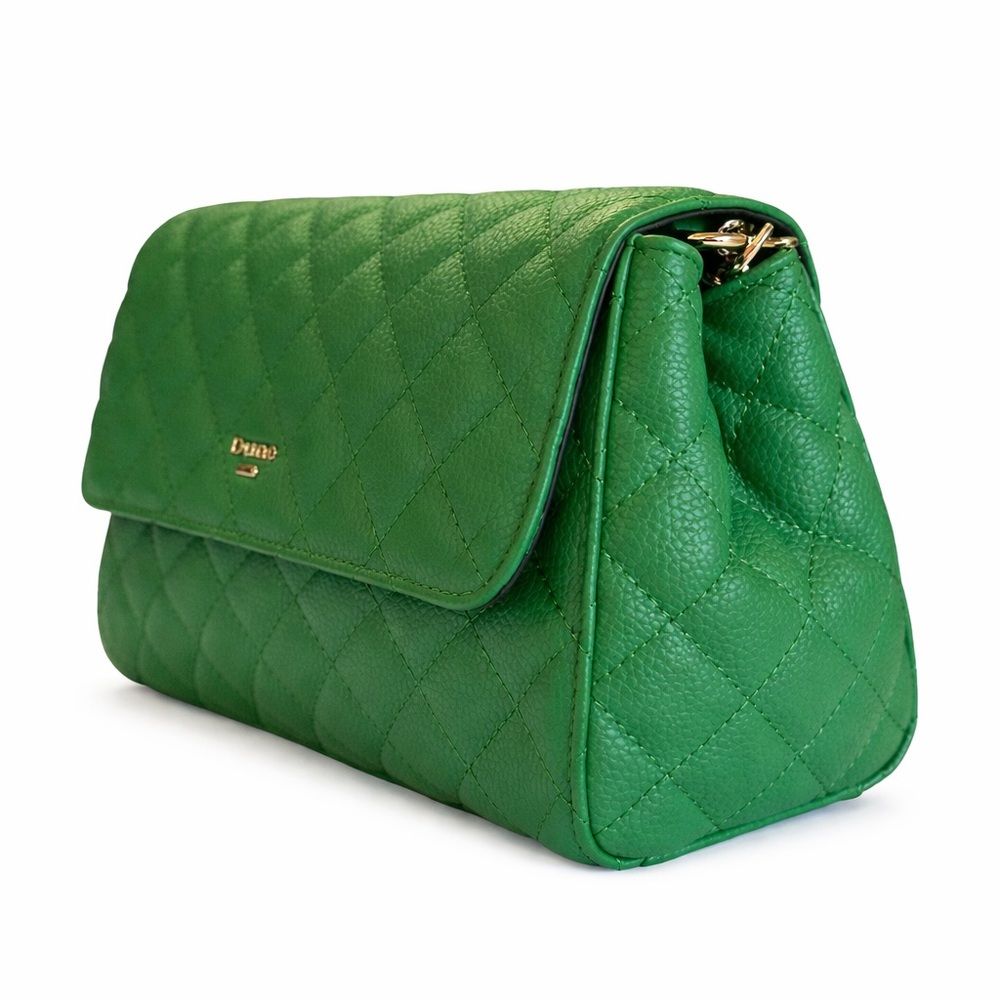 Dune London Emerald Green Quilted‎ Crossbody Purse Gold Hardware - Picture 4 of 9